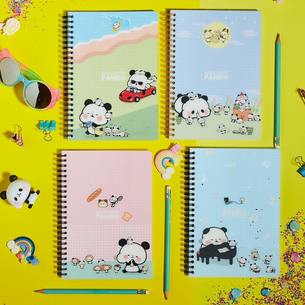 Mochi Mochi Panda A5 Grid & Line Note สมุดโน้ตขนาด A5 มีเส้นบรรทัดและเส้นกริด