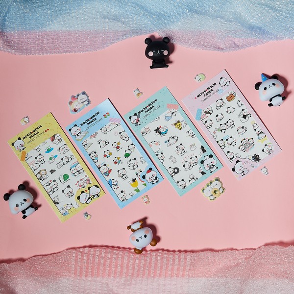 Masking seal Mochi Mochi Panda เทปตกแต่งไดอารี่ แบบแผ่น ลาย Mochi Mochi Panda สุดน่ารักลิขสิทธิ์​แท้จากญี่ปุ่​น สติกเกอร์สไตล์เกาหลี