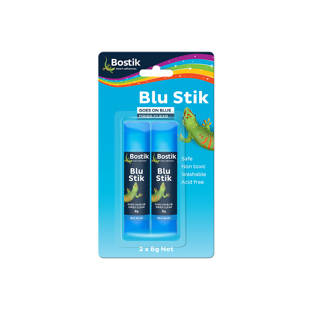 Blu Stik - บอสติก กาวแท่งสีน้ำเงิน 8 กรัม x 2 แท่ง