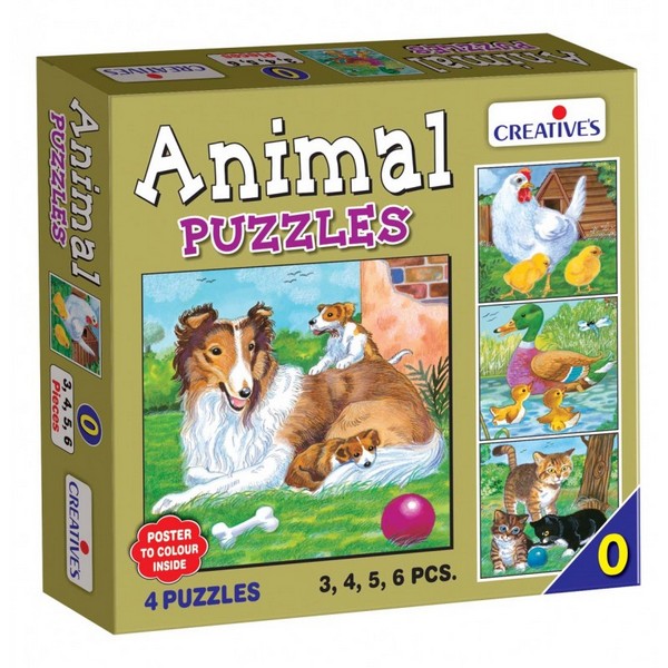 Animal Puzzle No. 0 (3 to 6 Pieces)