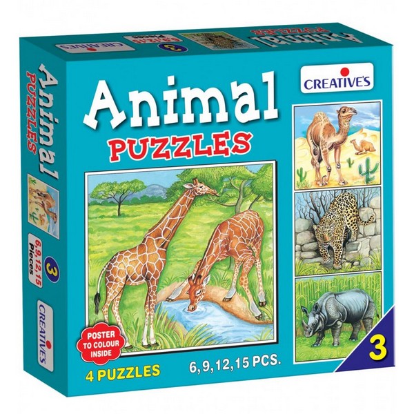 Animal Puzzle No. 3 (6 to 15 Pieces)