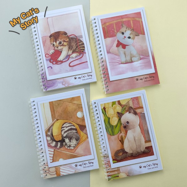 Notebook ปกอ่อน สันห่วง : Cat Story - (แบบที่ 2)