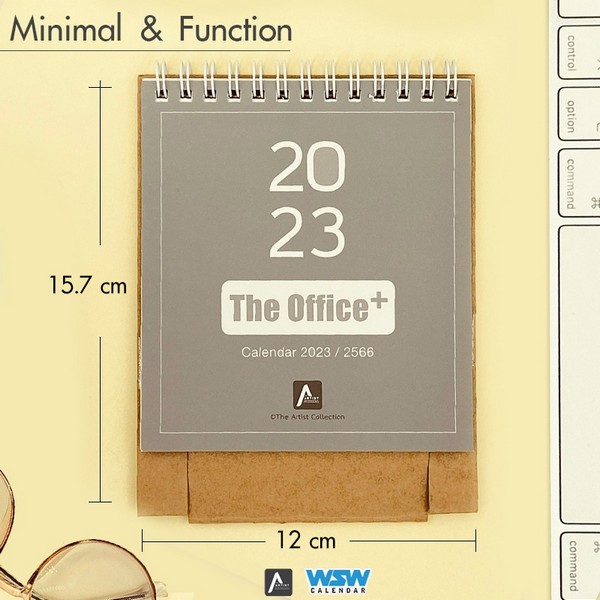 ปฏิทินตั้งโต๊ะ ปี2566 Mini Stand The Office+ Metal Grey