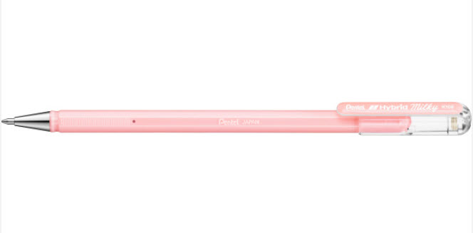 ปากกาเจล Hybrid Milky สีชมพูพาสเทล 0.8มม. #K108-PP
