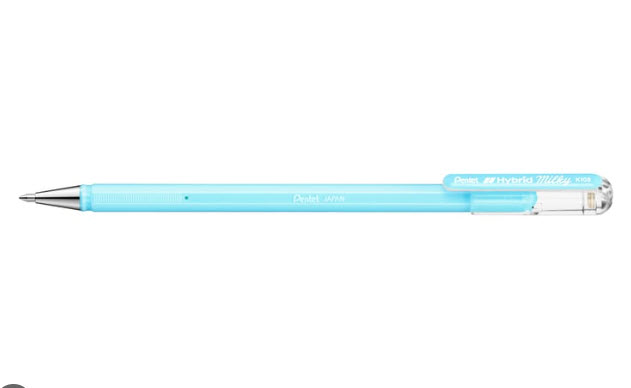 ปากกาเจล Hybrid Milky สีฟ้าพาสเทล 0.8มม. #K108-PS