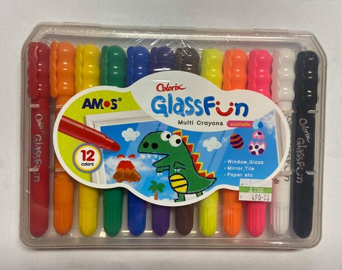 ปากกาเขียนกระจก Amos Glass Fun 12 สี