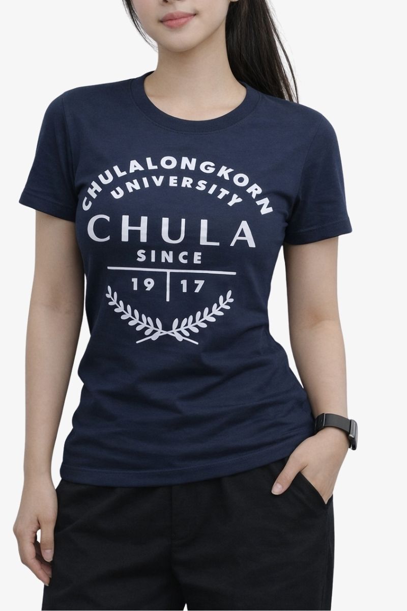 เสื้อยืดพิมพ์ CHULA 1917 สีกรม #JLSY-003