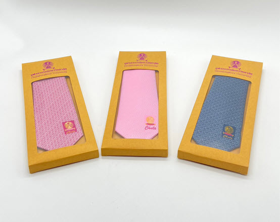 เน็คไทลายจุฬา PAPER BOX คละลาย @420.-