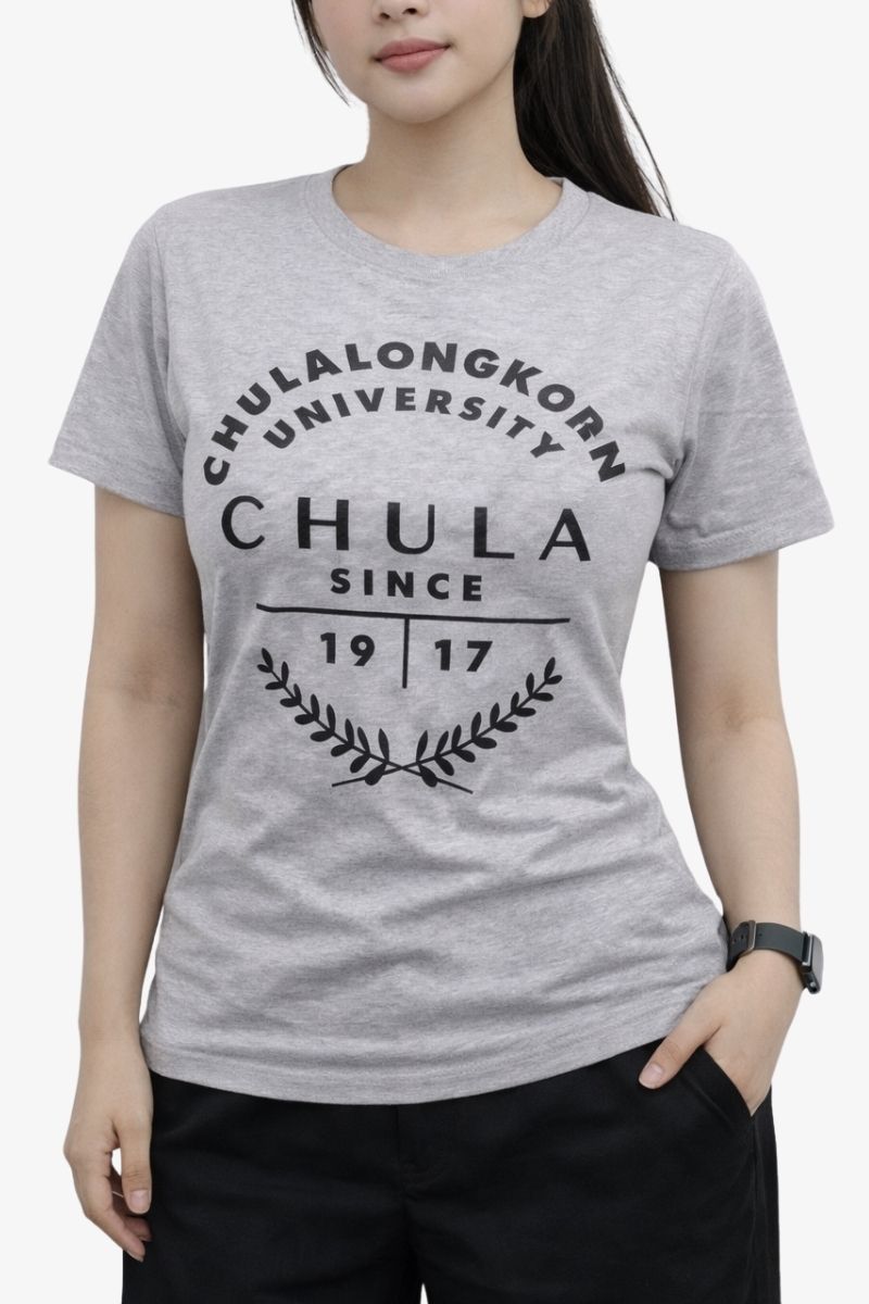 เสื้อยืดพิมพ์ CHULA 1917 สีเทา #JLSY-002