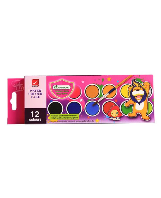 สีน้ำ มาสเตอร์อาร์ตชนิดก้อน 12 สี