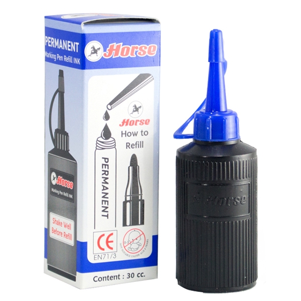 หมึกเติมปากกาเคมี สีน้ำเงิน ตราม้า