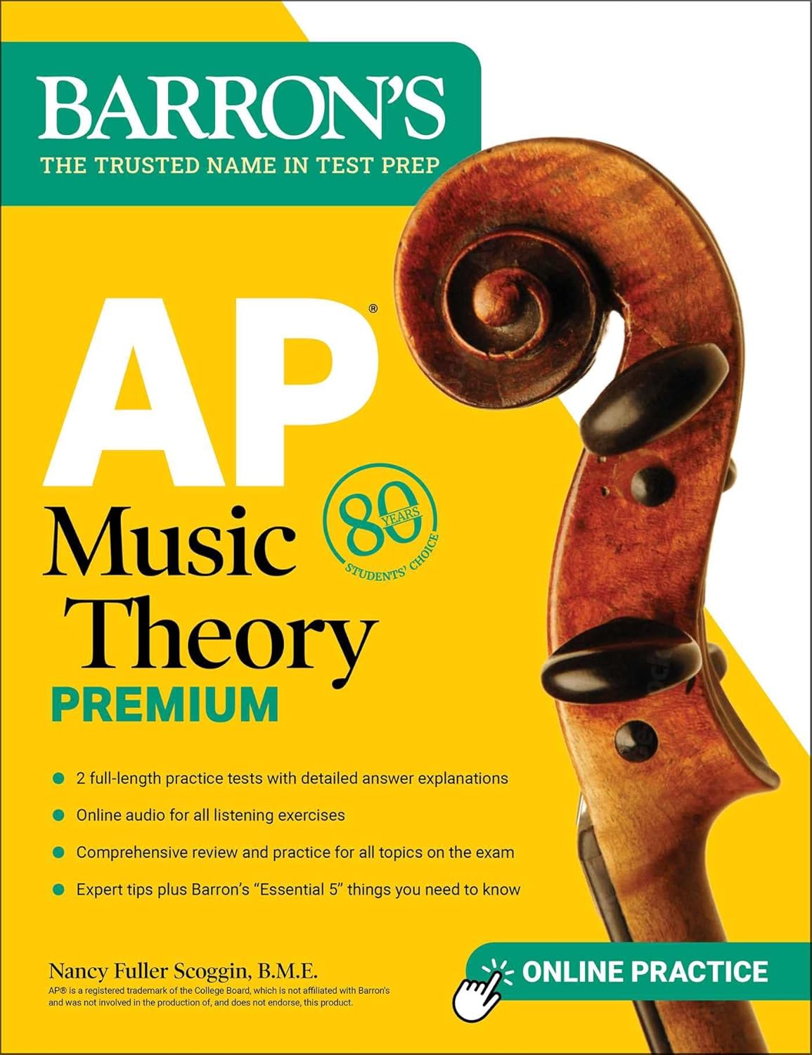 AP MUSIC THEORY PREMIUM: 2 PRACTICE TESTS + COMPREHENSIVE REVIEW + ONLINE AUDIO (BARRON'S)