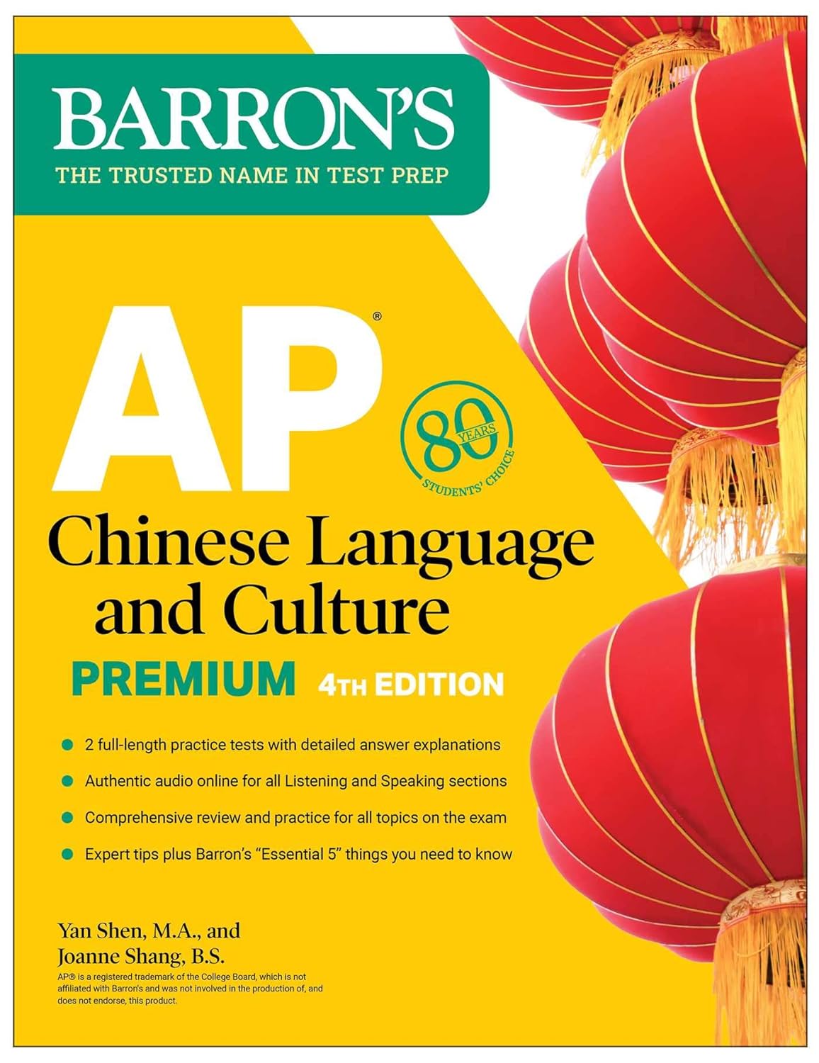 AP CHINESE LANGUAGE AND CULTURE PREMIUM: 2 PRACTICE TESTS + COMPREHENSIVE REVIEW + ONLINE AUDIO