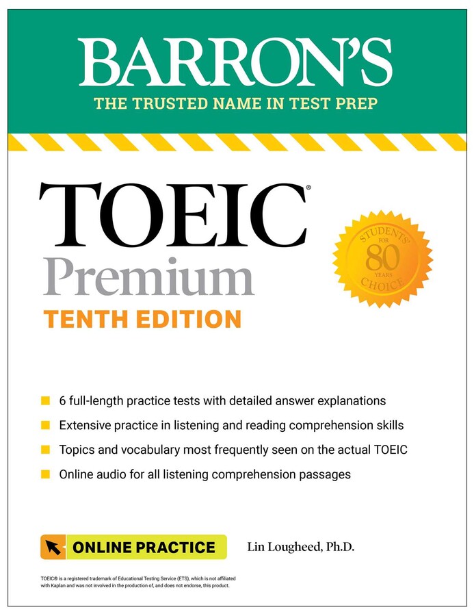 TOEIC PREMIUM: 6 PRACTICE TESTS + ONLINE AUDIO (BARRON'S)