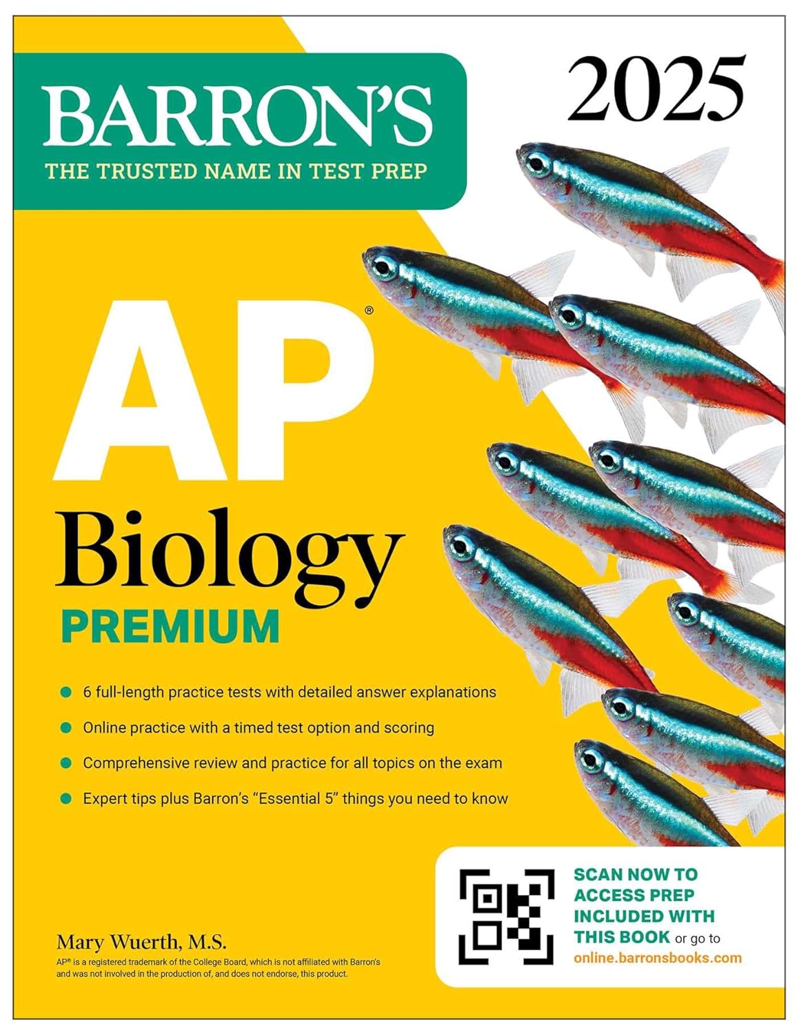 AP BIOLOGY PREMIUM, 2025: 6 PRACTICE TESTS + COMPREHENSIVE REVIEW + ONLINE PRACTICE (BARRON'S)