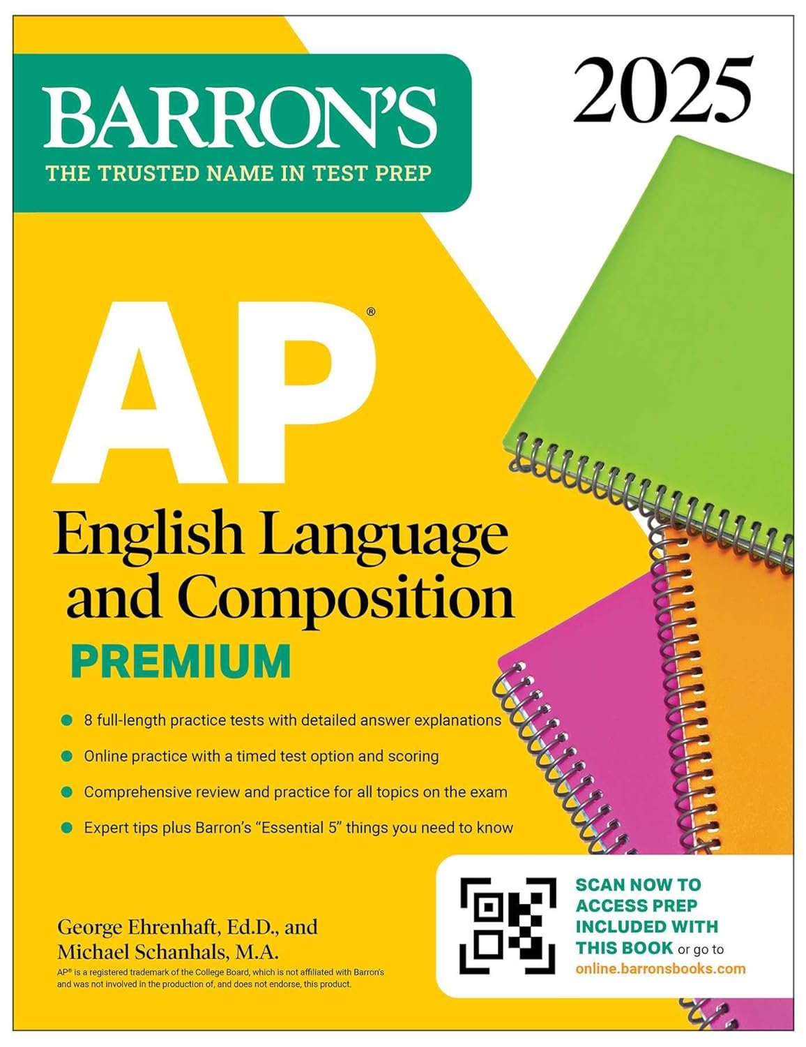 AP ENGLISH LANGUAGE AND COMPOSITION PREMIUM, 2025: 8 PRACTICE TESTS + COMPREHENSIVE REVIEW + ONLINE