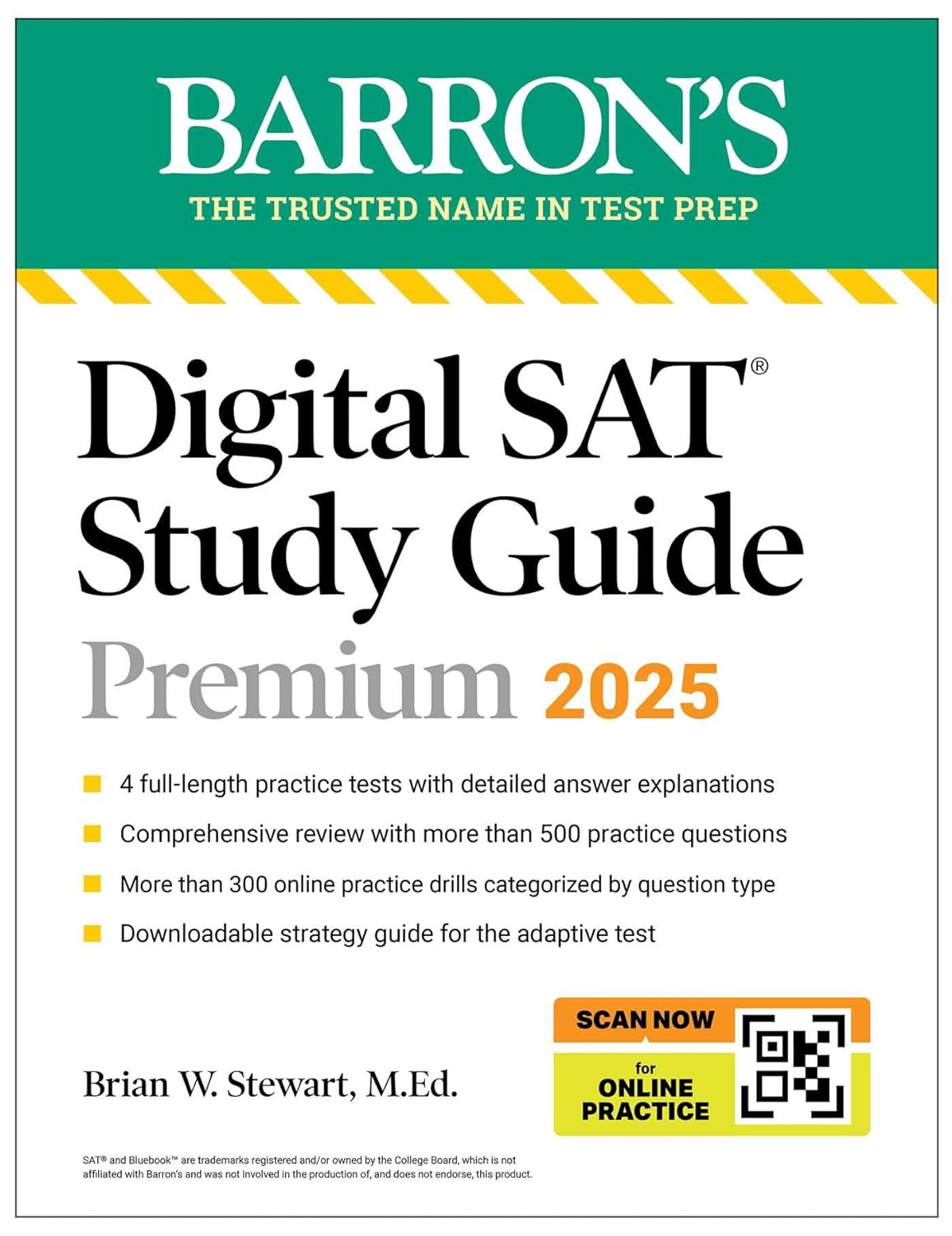 SAT PREMIUM STUDY GUIDE 2025: 4 PRACTICE TESTS + COMPREHENSIVE REVIEW + ONLIME PRACTICE (BARRON'S)