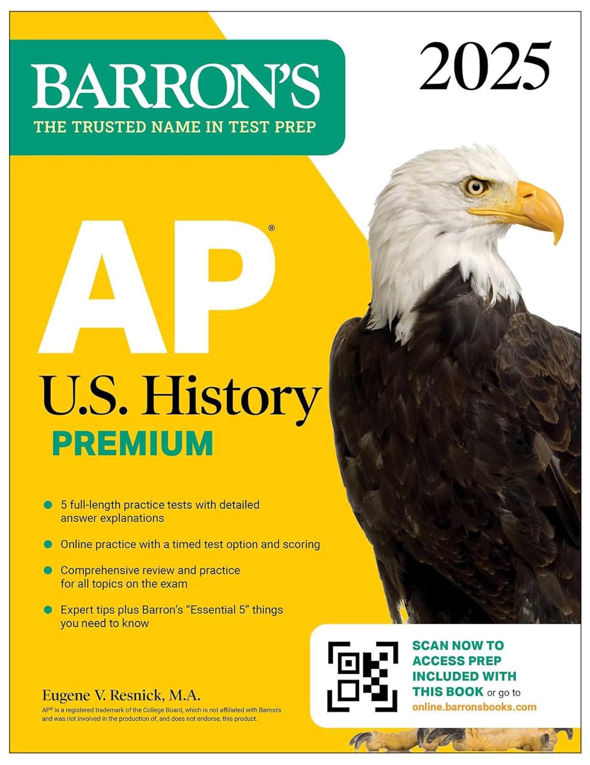 AP U.S. HISTORY PREMIUM, 2025: 5 PRACTICE TESTS + COMPREHENSIVE REVIEW + ONLINE PRACTICE