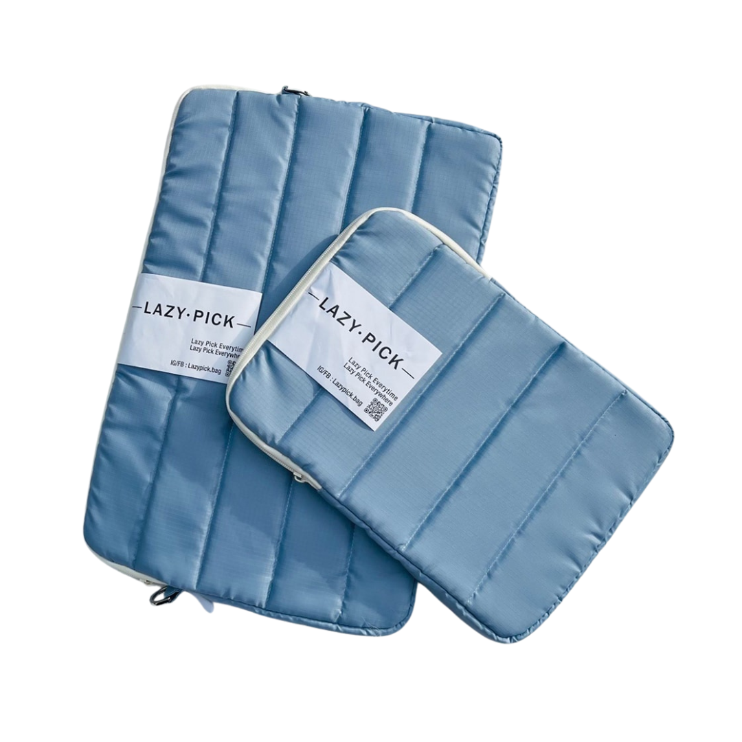 LAZY PICK กระเป๋า NOTEBOOK ผ้ากันน้ำ (สีฟ้า)