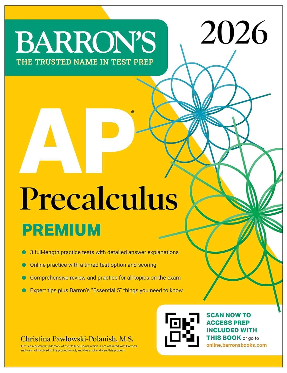 AP PRECALCULUS PREMIUM, 2026: 3 PRACTICE TESTS + COMPREHENSIVE REVIEW + ONLINE PRACTICE (BARRON'S)