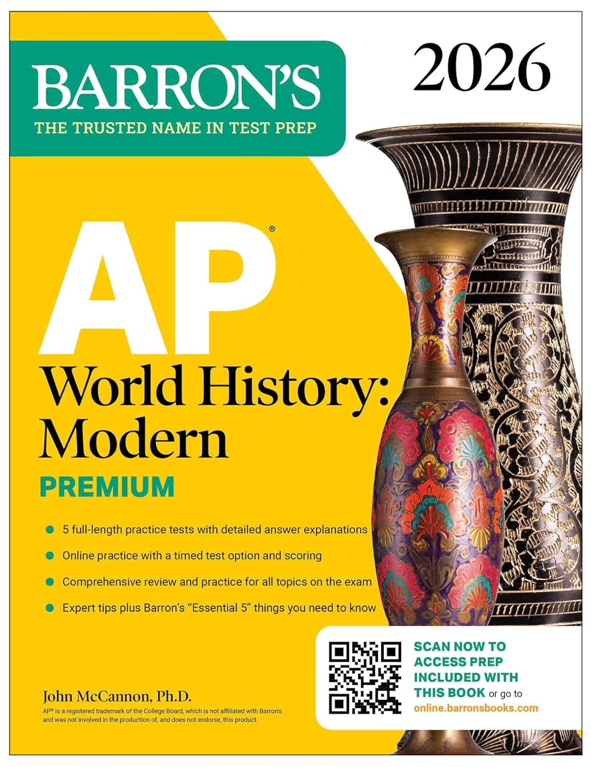 AP WORLD HISTORY: MODERN PREMIUM, 2026: 5 PRACTICE TESTS + COMPREHENSIVE REVIEW + ONLINE PRACTICE