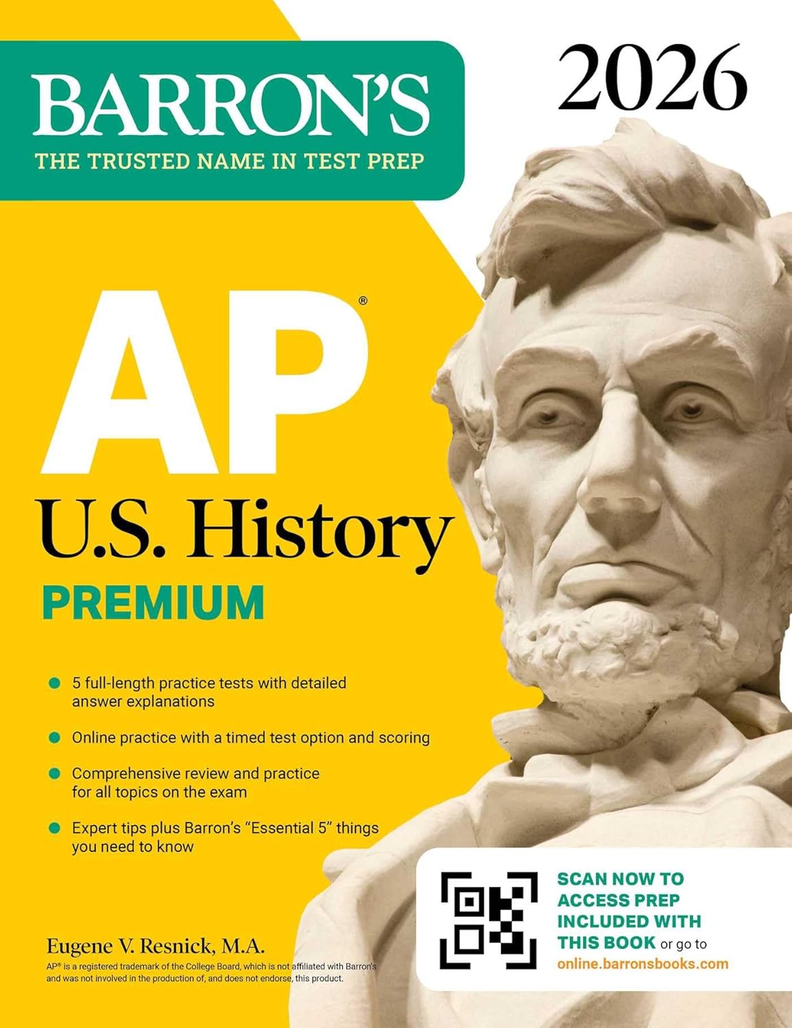 AP U.S. HISTORY PREMIUM, 2026: 5 PRACTICE TESTS + COMPREHENSIVE REVIEW + ONLINE PRACTICE
