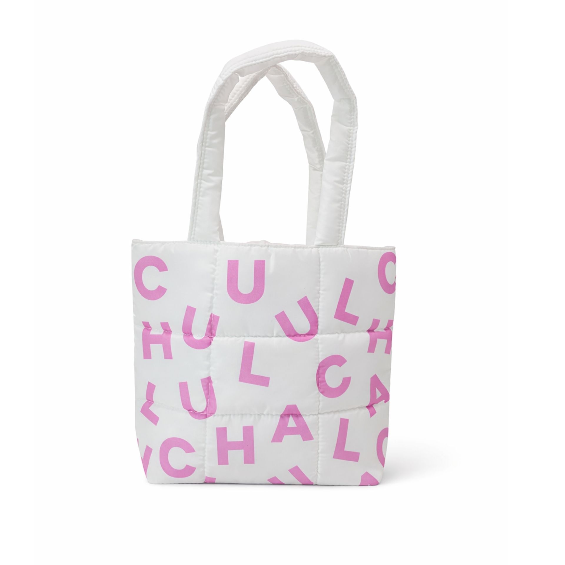 กระเป๋าพัฟฟี่ มาตรฐาน สีขาว พิมพ์ซับบลิเมชั่น 2 ด้าน ขนาด กว้าง32.5 x สูง 28 cm (ไม่ขยายก้น)