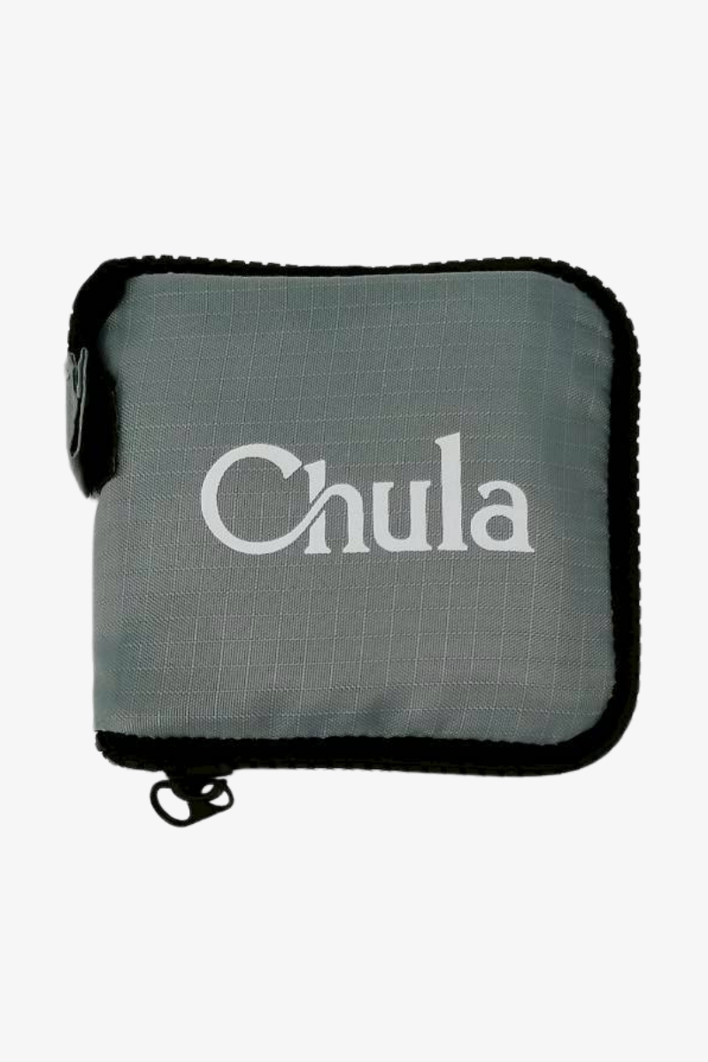 กระเป๋าผ้าพับได้ พร้อมโลโก้ พร้อมทำสายคาดแบบหิ้วหรือเจาะรูแขวน สีเทา