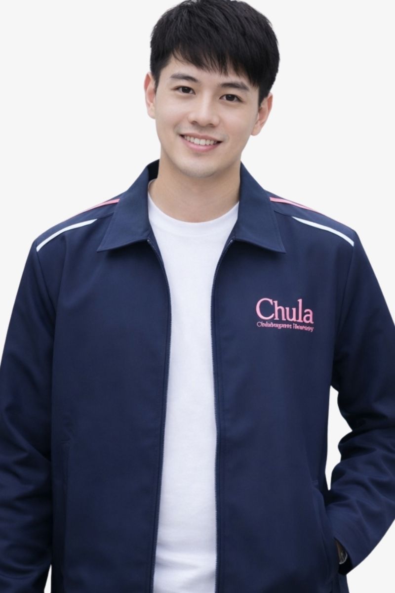 เสื้อแจ็คเก็ตกุ๊นไหล่ Chula สีกรม #020-691(Grand Sport)