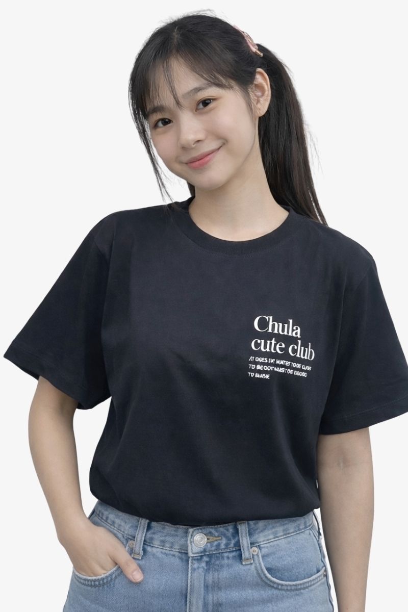 เสื้อยืด Chula Cute Club คละSize S/M/L/XL/2XL สีดำ
