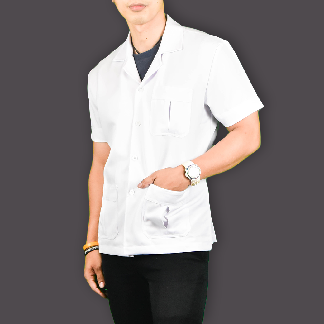 เสื้อกาวน์ตัวสั้น แขนสั้น เวสป้อยค้อม #SSS