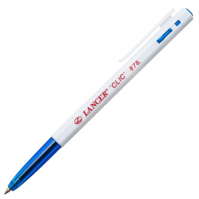 ปากกาแลนเซอร์ 0.7 #434 พิมพ์ด้ามขาว คละสี  (1x25)