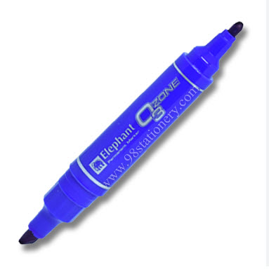 ปากกาเคมี 2 หัว ตราช้าง สีน้ำเงิน