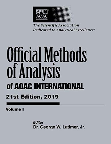 OFFICIAL METHODS OF ANALYSIS OF AOAC INTERNATIONAL 2019 (VOLUME 1-3) (HC)