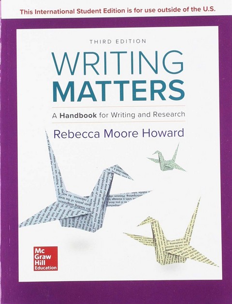 WRITING MATTERS: A HANDBOOK FOR WRITING AND RESEARCH