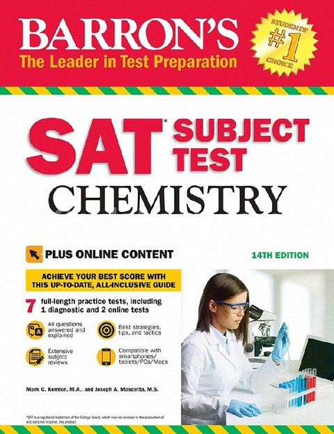 SAT SUBJECT TEST: CHEMISTRY (WITH BONUS ONLINE TESTS) (BARRON'S)